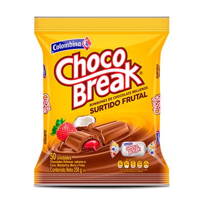 Chocolates Chocobreak surtido COLOMBINA 250g 50uni