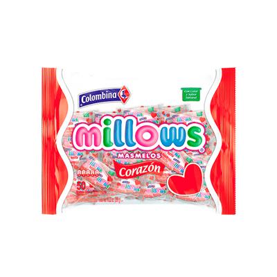 Masmelos millows corazón COLOMBINA 50uni