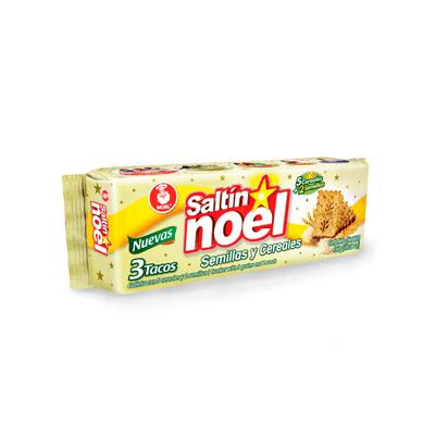 Galletas Saltín NOEL semillas y cereales 432g 3 tacos