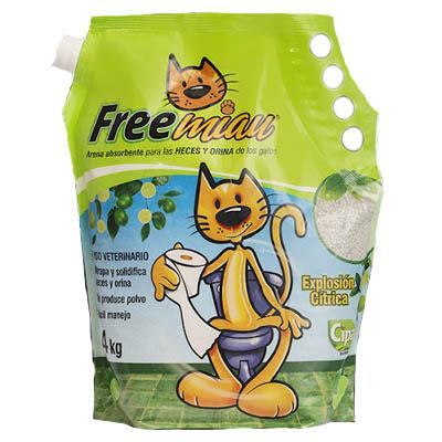 Arena gatos FREE MIAU cítrica 4000g