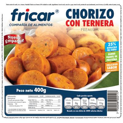 Chorizo FRICAR de ternera 400g 8un