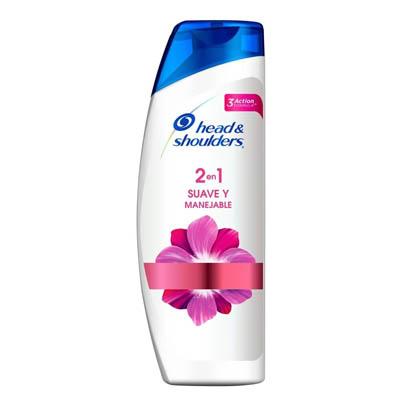 Shampoo HEAD & SHOULDERS suave y manejable 2 en 1 375ml